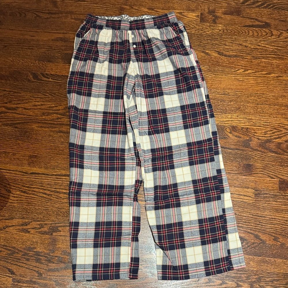 Aerie Plaid Flannel Lounge Pants - Navy, Cream & Red